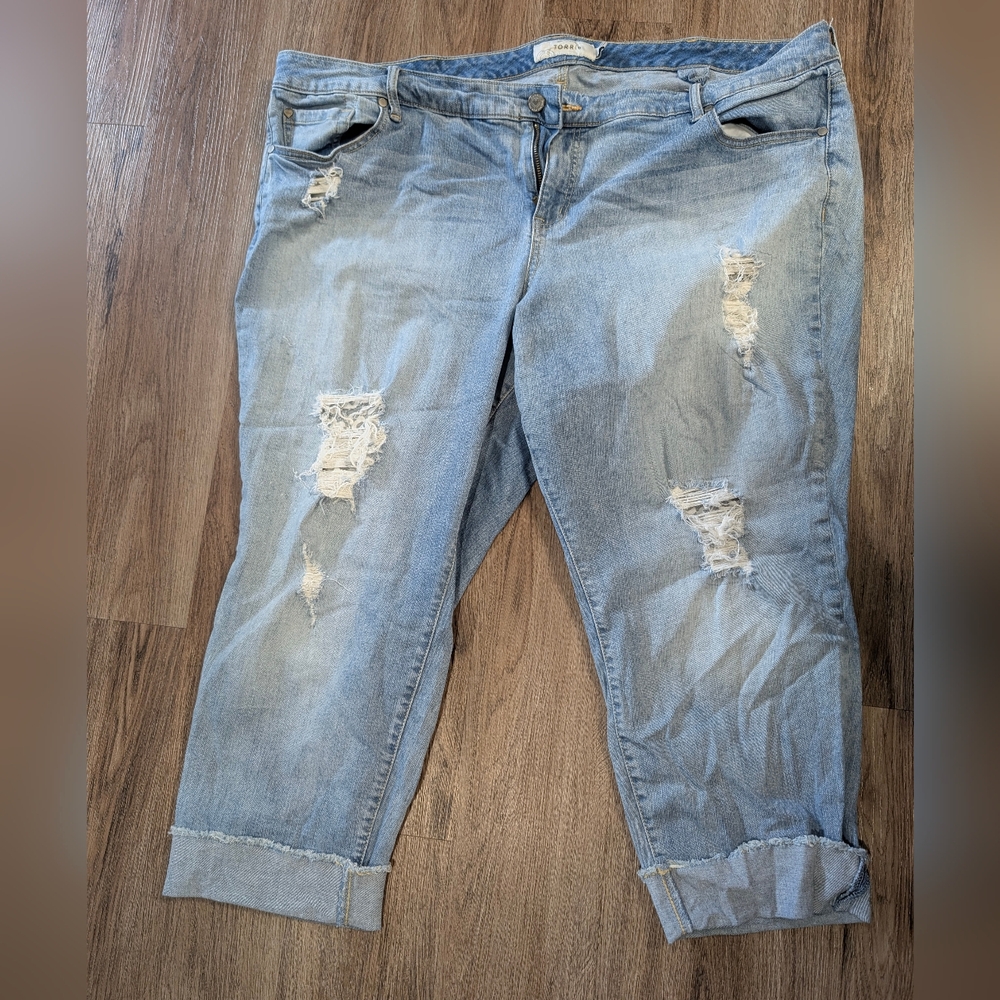 Torrid Light Blue Distressed Boyfriend Jeans